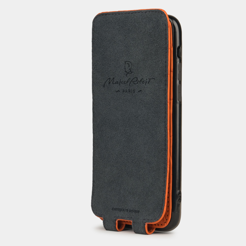 Special order: Чехол для iPhone 11 Pro из натуральной кожи крокодила, цвета оранжевый