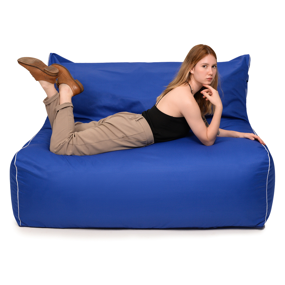 Бескаркасный Диван Модерн Синий (Экокожа, Классический)