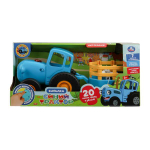 Каталка "Синий трактор" с прицепом + корова 20 песен, фраз, звуков, в коробка HT1471-R-WOD (Умка)