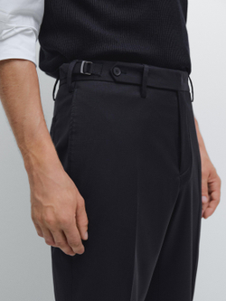 Massimo Dutti Брюки из шерстяной смеси, темно-синий