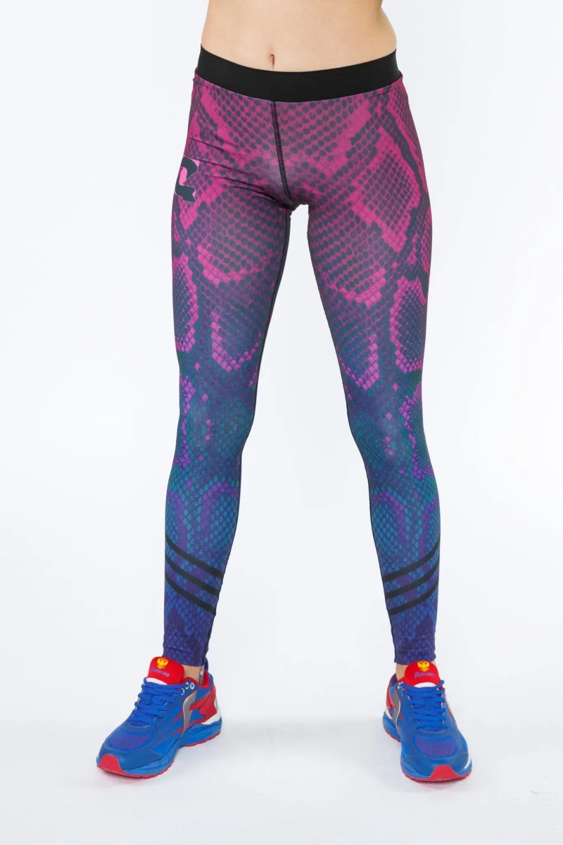 Лосины компрессионные Snake QOZA, сиреневый, р.xs-xl