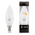 Лампа Gauss LED Свеча 7W E14 560 lm 3000K диммир. 103101107-D