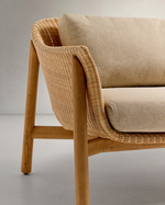 Двухместный диван Galea из тикового дерева и синтетического ротанга 170,5 см