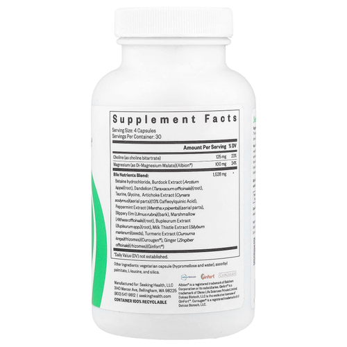 Seeking Health, питательные вещества для желчи, 120 капсул