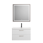 Подвесная тумба с раковиной Belbagno DUE, 80 см Белый металлик DUE-800-2C-SO-BM-P + BB-8076-3-80