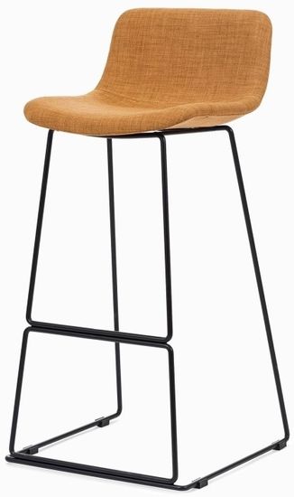 Барный стул Neo с мягкой обивкой рыжего цвета