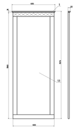 Зеркало настенное Индра, 157,8х63х3,3, серый, МДФ, интерьерное в прихожую