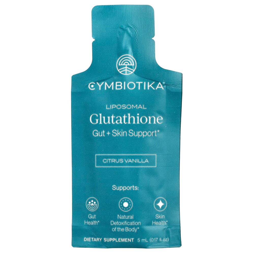 Cymbiotika, липосомальный глутатион, цитрус и ваниль, 26 пакетиков с жидкостью, 5 мл (0,17 жидк. унции) каждый
