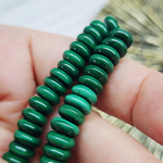 Малахит природный, бусина шайба, рондель 8мм, штучно