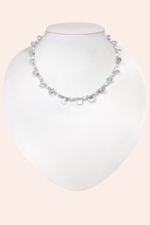 Чокер Росинка с прозрачным кварцем, жемчугом и пренитом