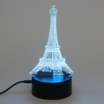 Светильник ночник «3D-Эйфелева башня» на пластиковой подставке, с включателем USB