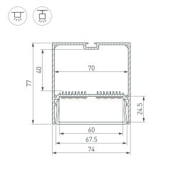 Профиль SL-LINE-7477-2000 ANOD (BY) (Arlight, Алюминий) 059813