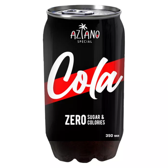Газированный напиток Aziano Cola со вкусом колы (без сахара), 350 мл (Россия)