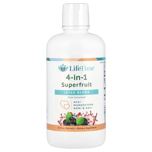 LifeTime Vitamins, Life's Basics, Смесь соков суперфруктов 4-в-1, асаи, гарциния, нони и годжи, 32 ж. унц.(946 мл)