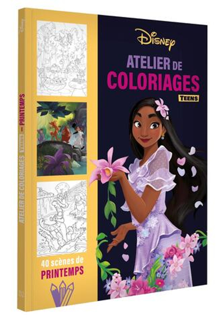 Hachette  раскраска по номерам  DISNEY TEENS - Atelier de coloriages - Scènes de printemps