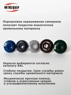 Саморез КРОВЕЛЬНЫЙ 5,5х19 шестигран СВЕРЛО 100 шт сигнальный серый (RAL 7004)