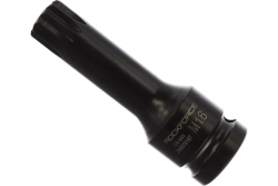 Головка-бита SPLINE глубокая ударная 1/2", M16 с отверстием ROCKFORCE RF-24807816T