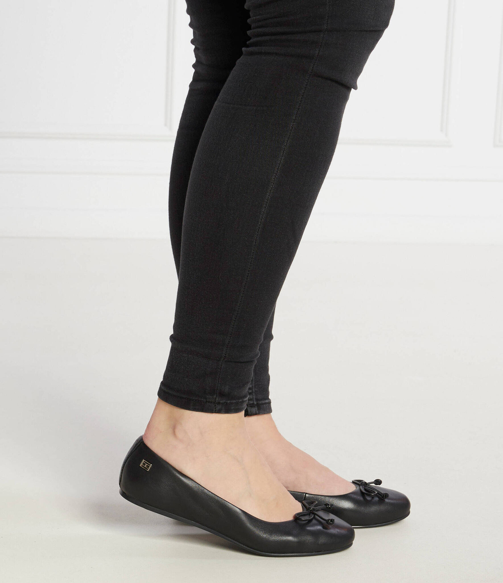 Кожаные балетки essential leather Tommy Hilfiger - черный(FW0FW07768)