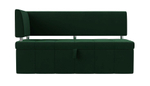 Диван кухонный прямой Стоун с углом левый, Зеленый, Велюр, 107268L