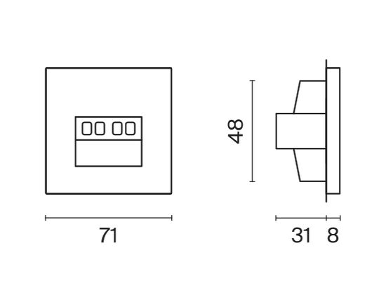 Розетка акустическая встраиваемая VOLTUM S70 4-местная, (кашемир)
