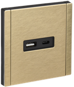 FORTE&PIANO Розетка USB A+C 18Вт FP651M металл шампань IEK