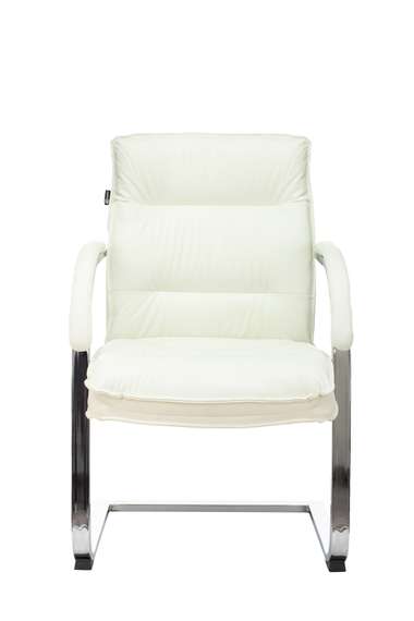 Кресло Бюрократ T-9927SL-LOW-V слоновая кость кожа низк.спин. полозья металл хром