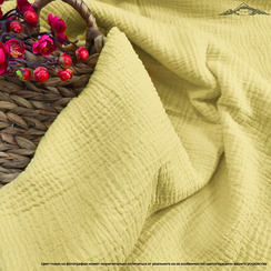 Муслин двухслойный гладь. цв.Бледно-желтый | ш.135 см | 120 г/м² | хлопок-100%