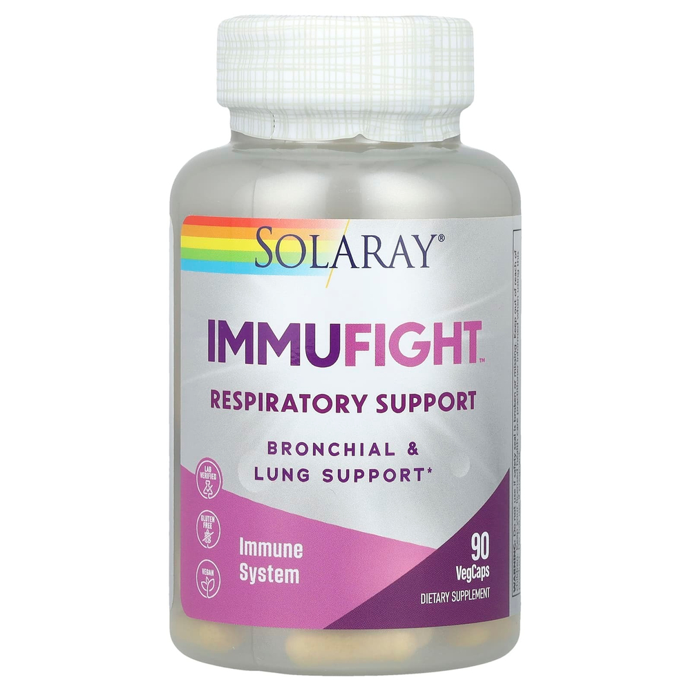 Solaray, ImmuFight ™, поддержка дыхательной системы, 90 растительных капсул