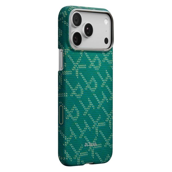Чехол Pitaka Edge Case для iPhone 17 Pro, Зеленый монограм | Monogram Gold/Green