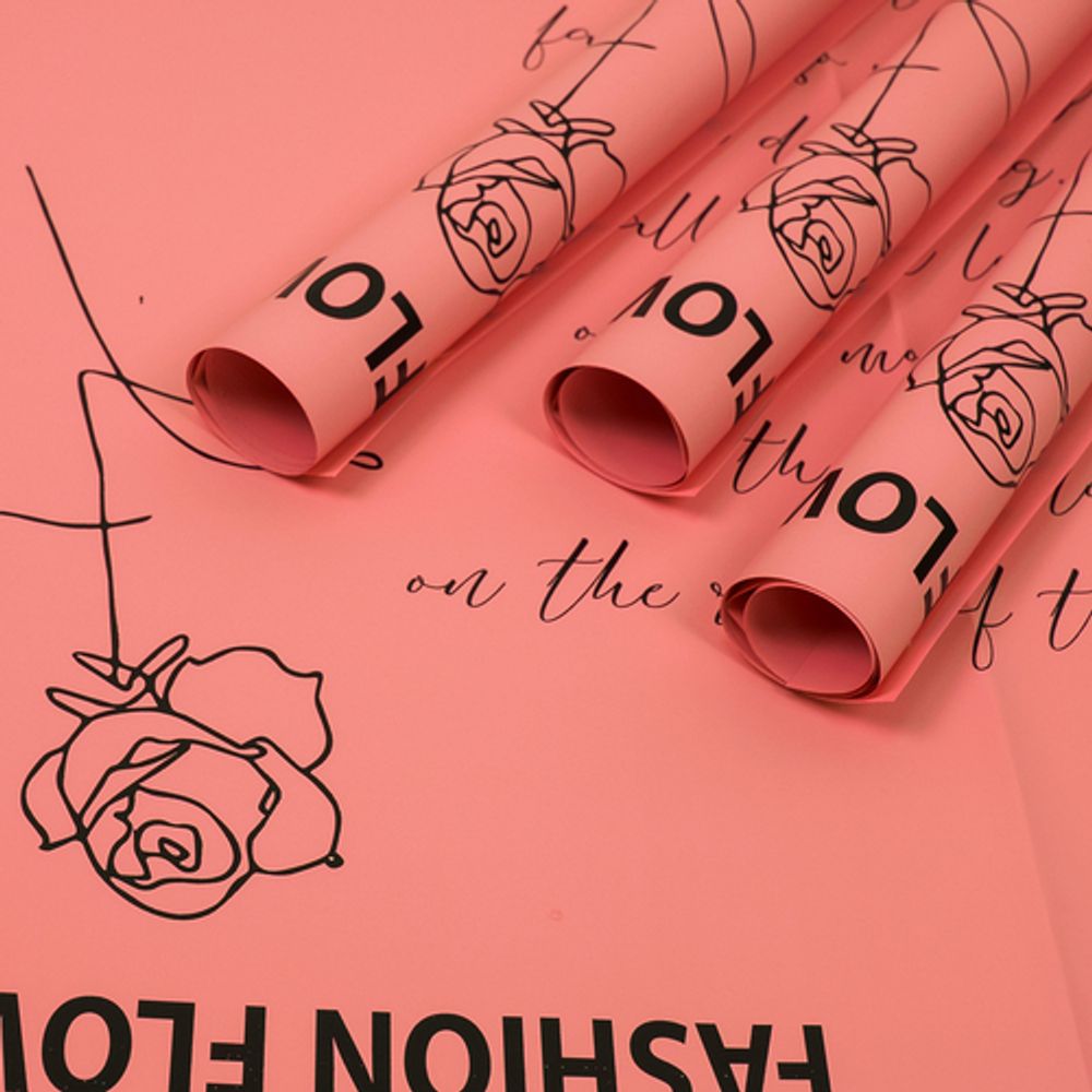 ЛИСТ &quot;Модные цветы&quot; 58*58/10шт ЛОСОСЬ/ЧЕРНАЯ НАДПИСЬ