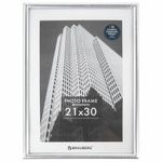 Рамка 21х30 см небьющаяся, багет 12 мм, пластик, BRAUBERG "Original", серебристая, 391231