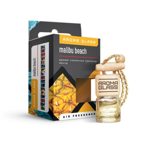 Ароматизатор подвесной  Aroma Glass  Malibu Beach (аромат солнечных тропиков) (FOUETTE)