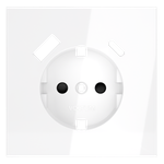 Накладка для розетки с заземлением и защитными шторками, с USB A+C, (белый глянцевый) Voltum S70 VLS001001