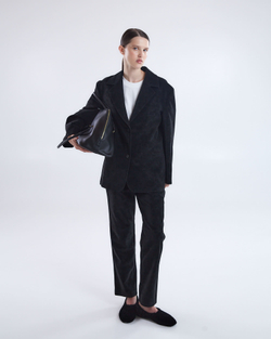 Брюки из искусственной замши черный