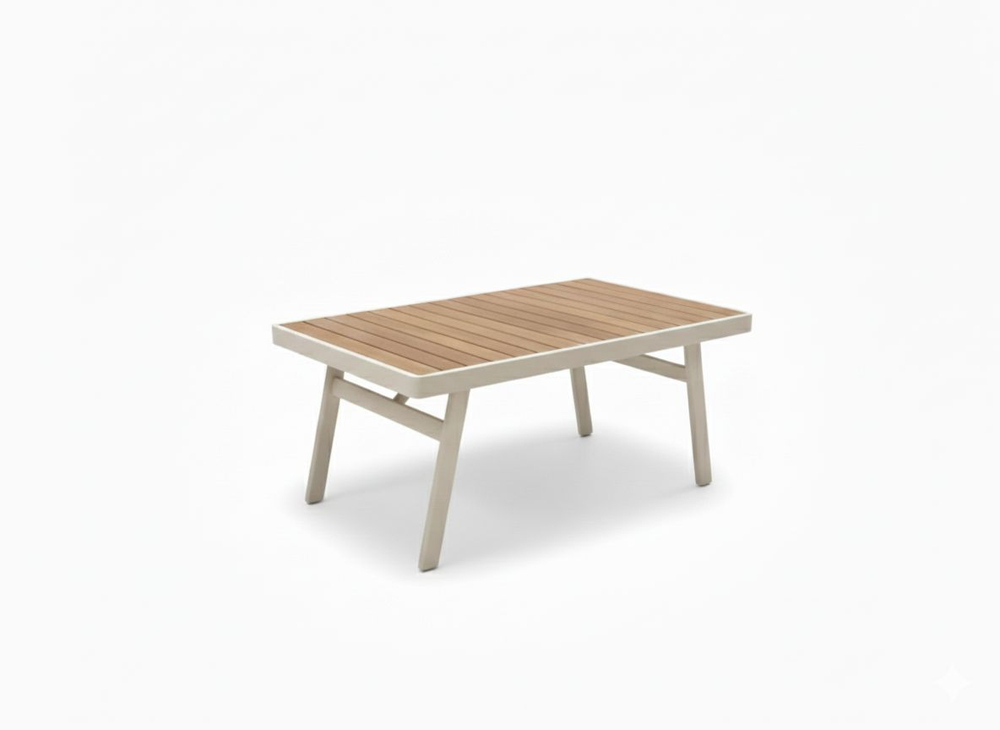 Комплект Isra Mini Seating Set. Диван + 2 Кресла + Столл. Алюминий, ироко. Поставка 45 дней.