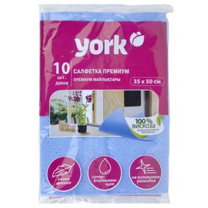 Салфетка универсальная YORK Перемиум вискоза 35*50 см 10 шт/уп 34 уп/кор