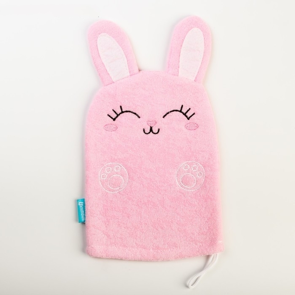 Мочалка детская для купания «Зайка», варежка, из махры 3612500