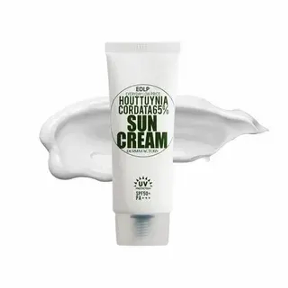 Солнцезащитный крем с экстрактом хауттюйнии Derma Factory Houttuynia Cordata 65% Sun Cream SPF50 PA+++