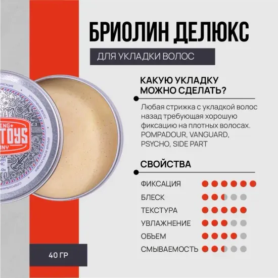 Бриолин Boy's Toys, Делюкс, 40мл