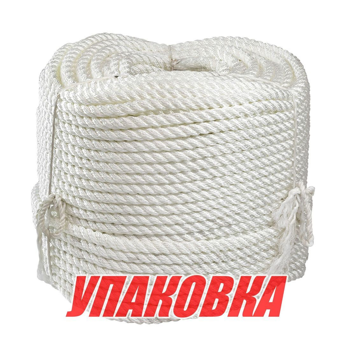 Веревка 3-прядная d14мм, L150м, белый, Marine Rocket (упаковка из 4 шт.)