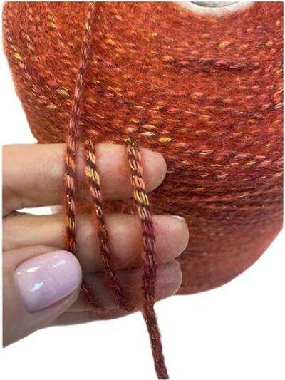 Пряжа на бобине 380г (Италия) 40% хлопок 24% альпака 11% меринос 7% люрекс 18% п/а 100г-220м