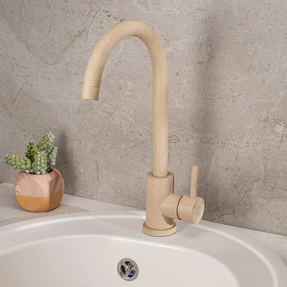 Смеситель для кухни, РМС, с картриджем, беж, SUS124BGK-017F