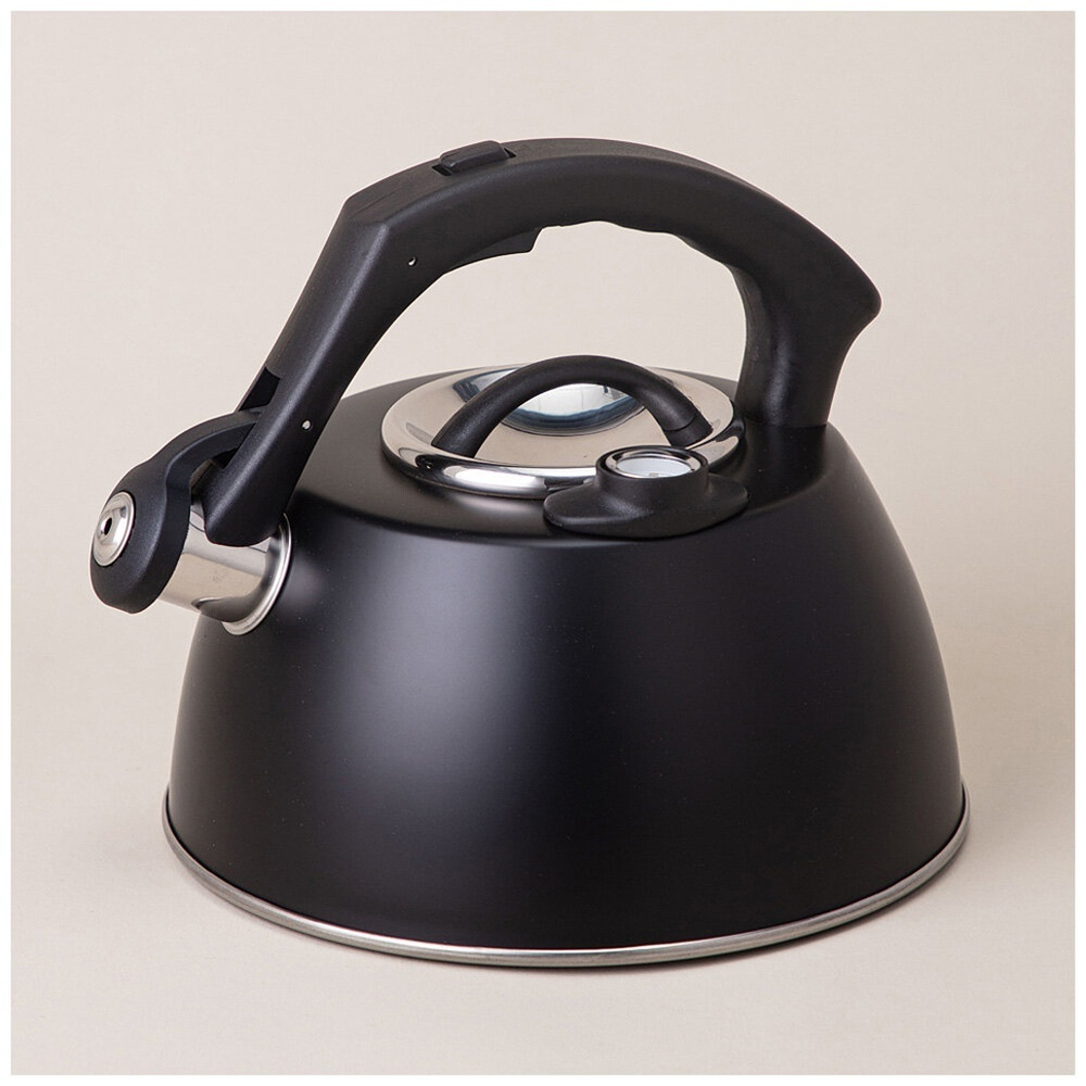 Чайник 3л нерж со свистком, серия Тюдор", индукция, черный