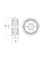 Колесо пластиковое мебельное D40 мм, 4 шт