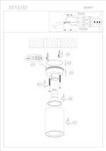 DK3007-BK Накладной светильник влагозащ., IP 44, 15 Вт, GU10, черный, алюминий