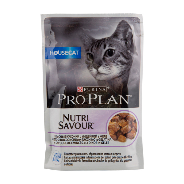 Влажный корм Pro Plan Housecat индейка в желе для взрослых кошек живущих дома 85 г.