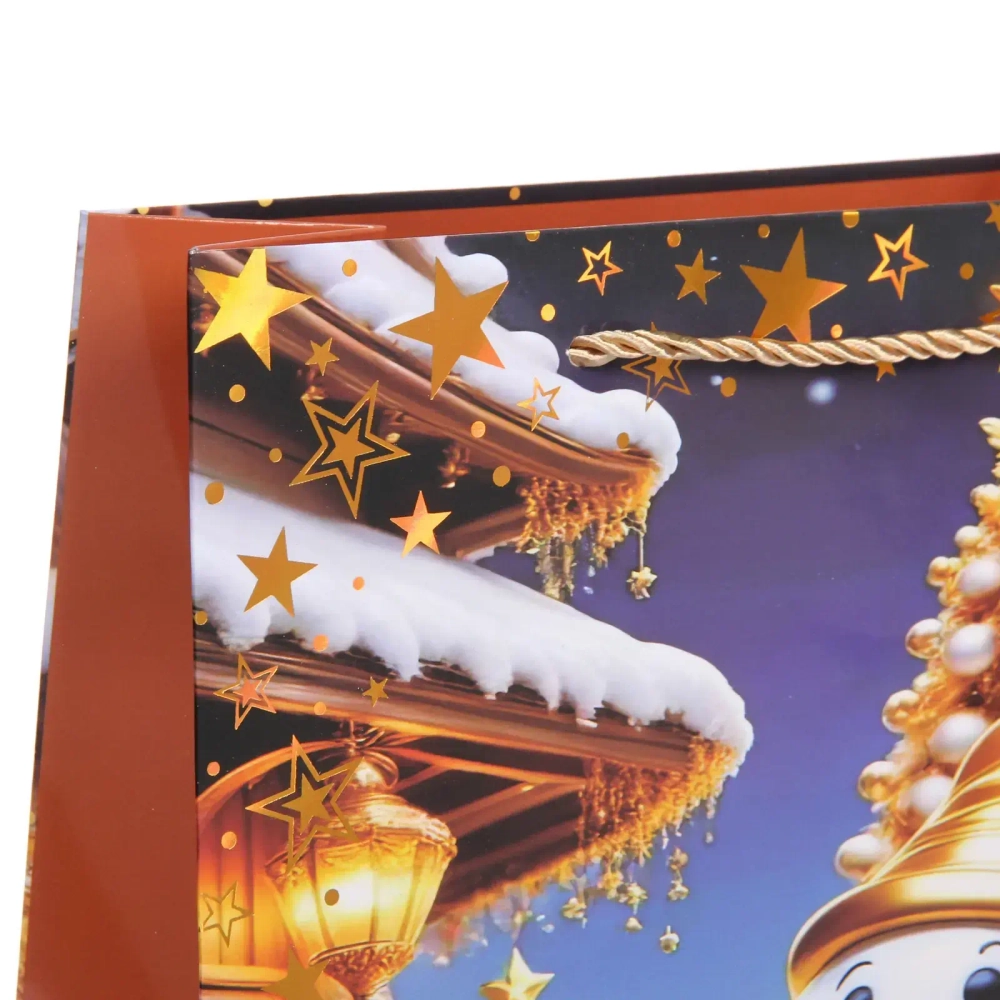 Пакет подарочный «Волшебный снеговик» 26*32*10 см, микс