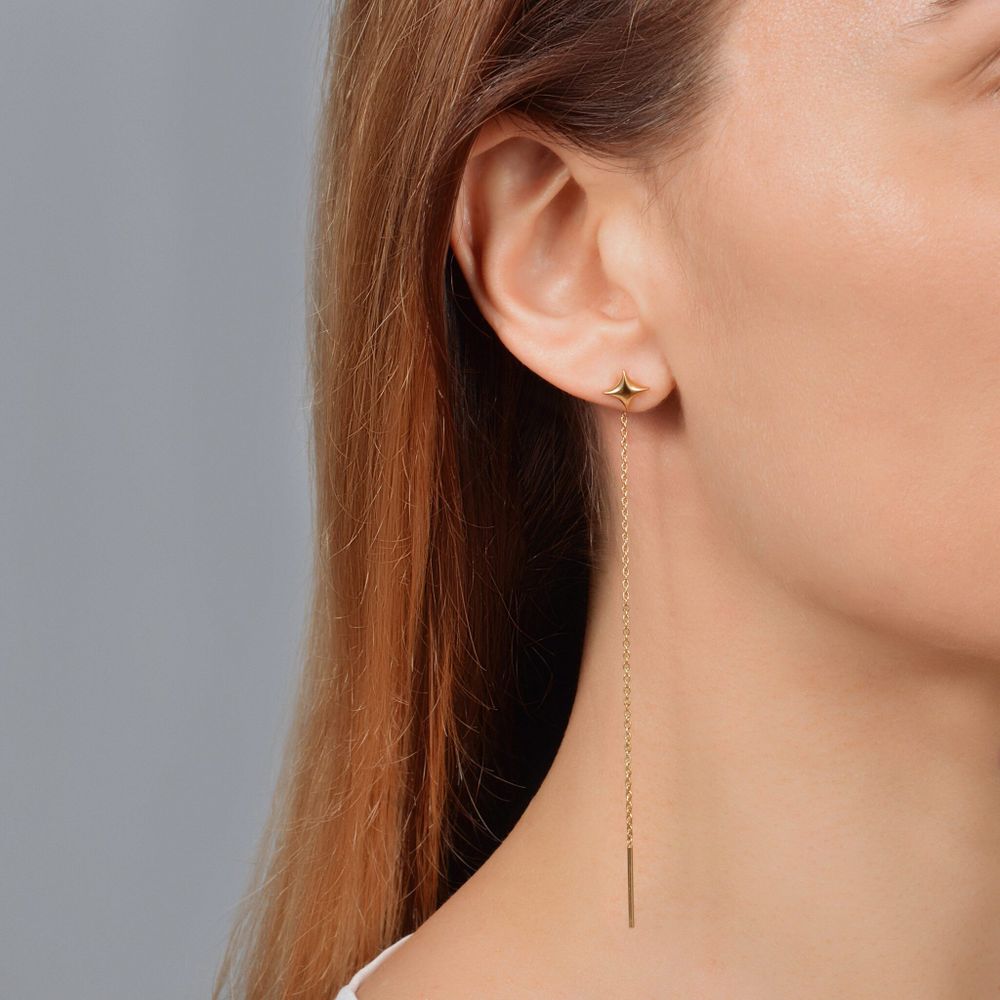 Серьги-протяжки Stella 100, позолота