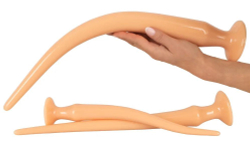 Набор из 3 телесных удлиненных анальных пробок Super Long Flexible Butt Plug Set