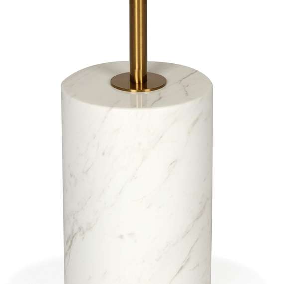 Кофейный столик Brasil 3, Ø45х61 см, белый мрамор, золотистая сталь